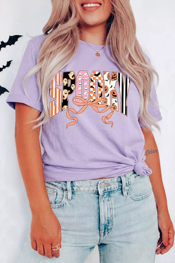 Halloween Spooky Letter Graphic t-shirt, ideal for coordinated family Halloween looks